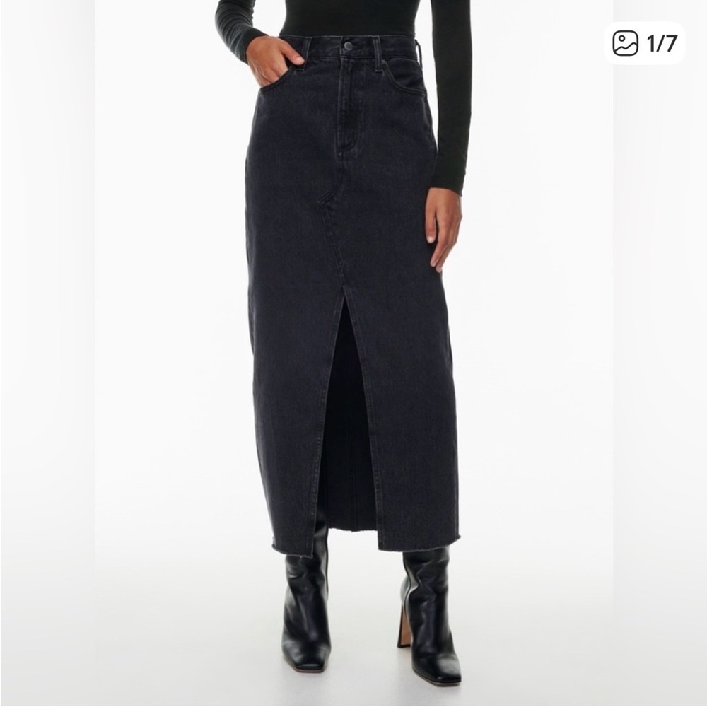 Aritzia’s Denim Forum Black Denim Maxi Skirt